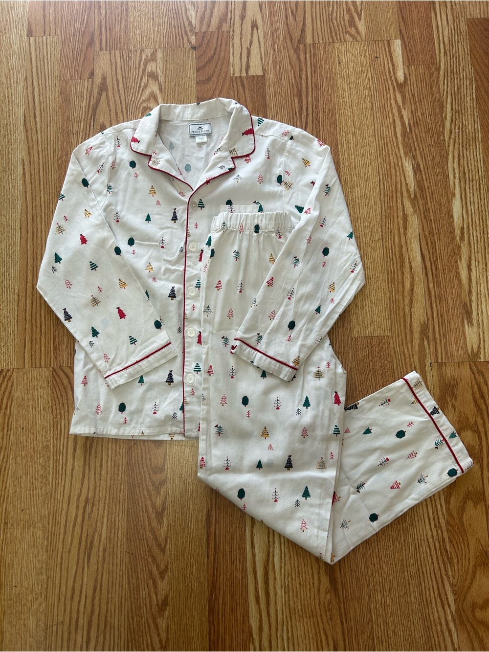 Boys Petite Plume Christmas Tree Colorful Pajama Set size 12 EUC